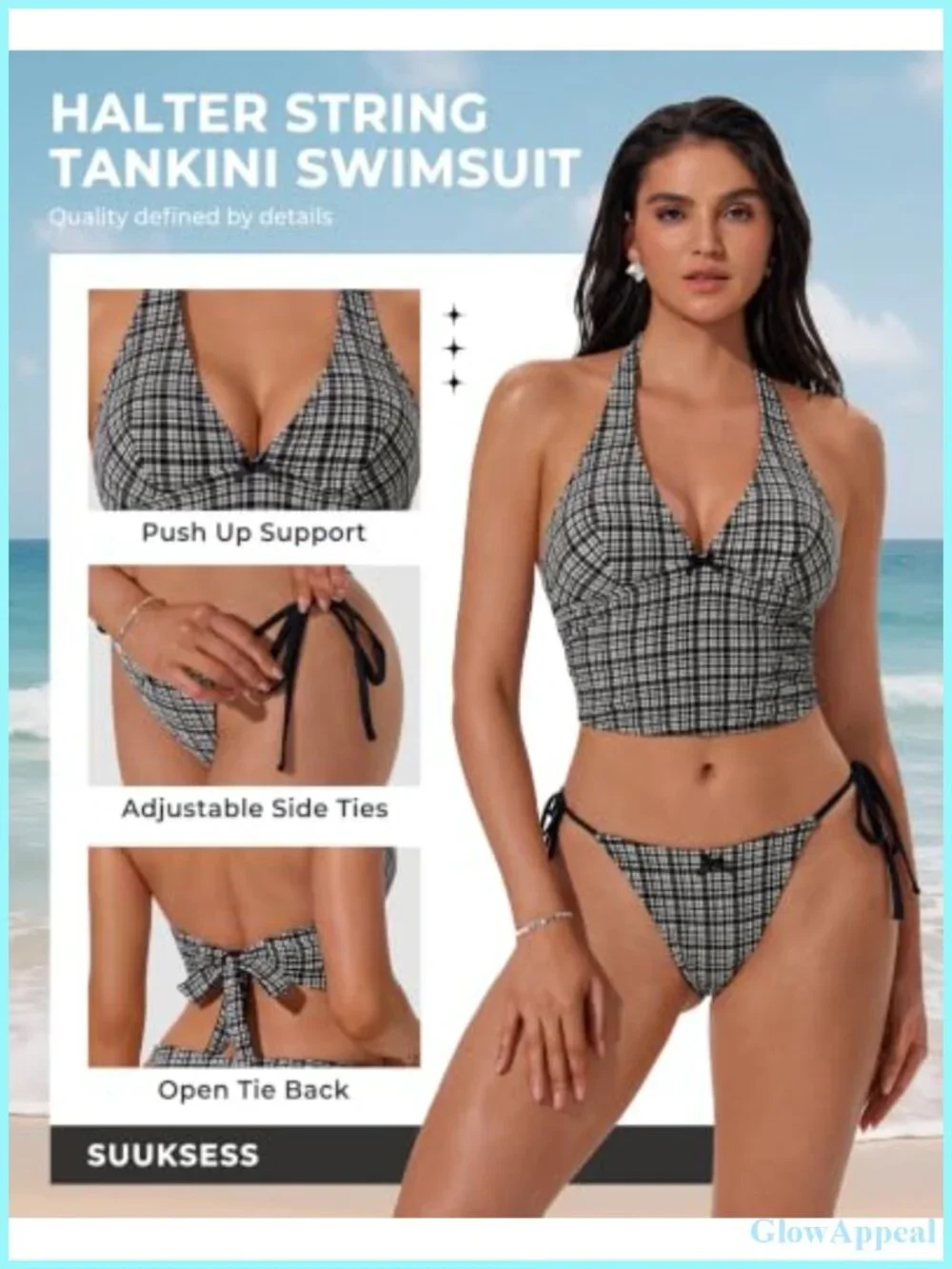 Halter String Bikini Set Cheeky Thong Two Piece Swimsuit